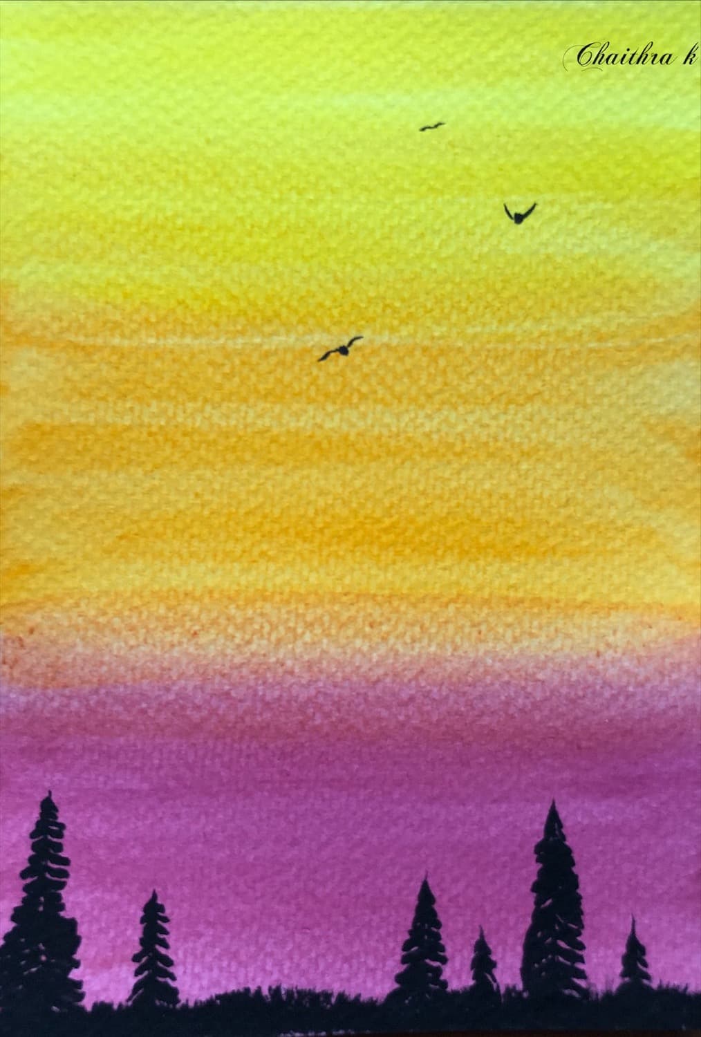 Greeting orange sky